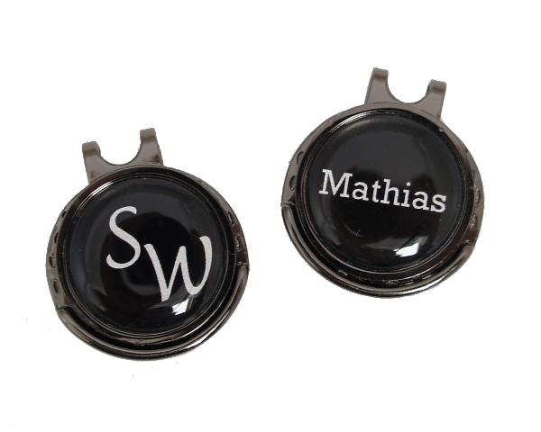 DSC03188-web-gross Cap-Clip "Draw" in metallic-schwarz inkl. persönlichem Ballmarker