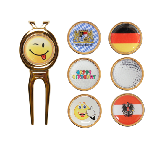 DSC03780-Motiv1-web-gross Pitchgabel "HALFWAY" goldfarben mit "Motiv"- Marker