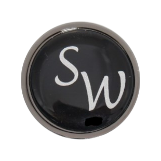 DSC04736-GG4Y-Ischwarz Golfball-Marker metallic-schwarz mit INITIALEN