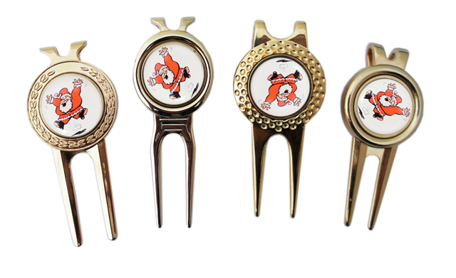 Pitchgabel goldfarben mit Marker NIKOLAUS