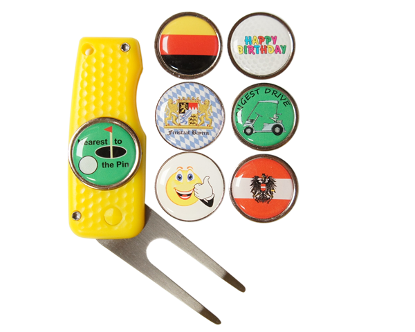 Pitchgabel "Pin" + Ballmarker MOTIV