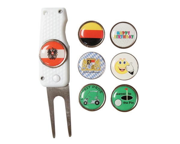 Pitchgabel "Pin" + Ballmarker MOTIV