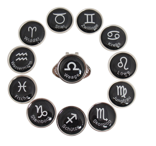 DSC03507-web-gross Cap-Clip "Fade" mit Golfball Marker STERNZEICHEN