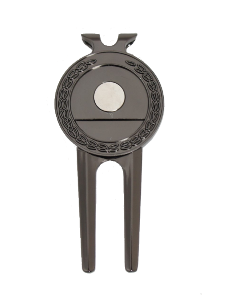 Pitchgabel "FAIRWAY" in metallic-schwarz mit Marker NIKOLAUS