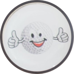 Cap-Clip "Draw" in metallic-schwarz mit Golfball Marker "MOTIV"