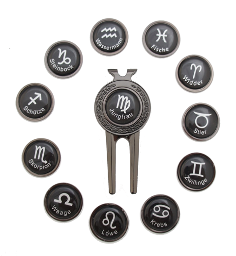 DSC03375-web-gross Pitchgabel "FAIRWAY" in metallic-schwarz mit Marker "Sternzeichen"