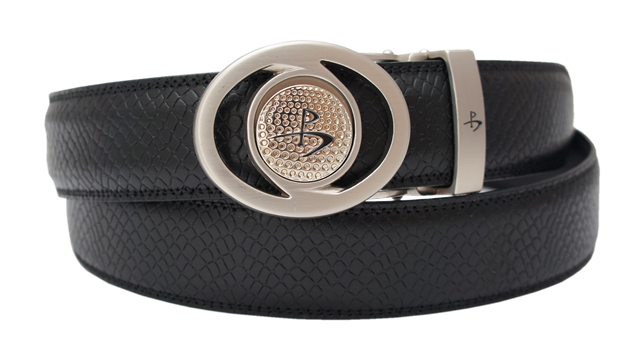 DSC06664-Schlangenleder-web-gross Lack-Golfgürtel "Eagle "mit Ballmarker