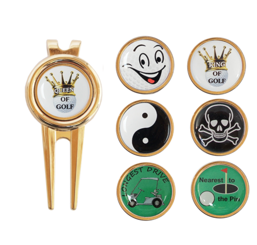 DSC05139-Motiv2-web-gross Pitchgabel "DIVOT" goldfarben mit "Motiv"- Marker