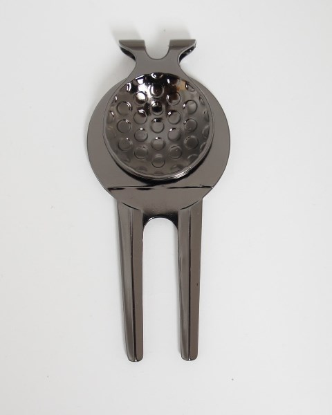 Pitchgabel "FAIRWAY" in metallic-schwarz mit Marker NIKOLAUS